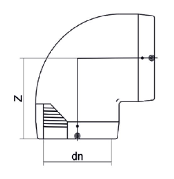 Rafsuðu Hné 110mm Vatn veitur