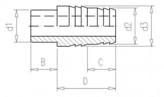 Mynd af PVC Lím Slöngutengi 32mm x 31-34mm