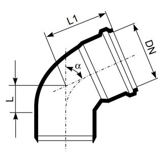 Mynd af  Ultra dB Hné DN110 - 67°