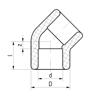 Mynd af PP-R FS Hálfhné 63mm