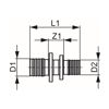 Mynd af TECE Samtengi 25 mm x 20 mm