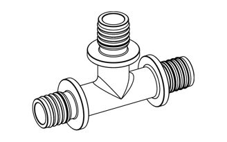 Mynd af TECE Té 20x20x16 mm